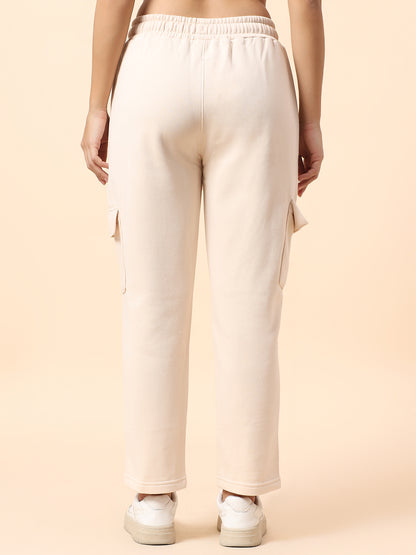 Track Pants for Women l Breathable & Soft with Color Fastness Regular Fit Fleece Fabric Solid Pattern Drawstring Closure