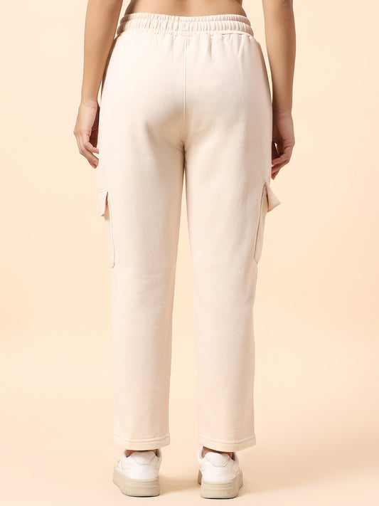 Track Pants for Women l Breathable & Soft with Color Fastness Regular Fit Fleece Fabric Solid Pattern Drawstring Closure