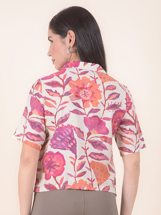 Women Onion Regular Fit Printed Half Sleeves Crop Top