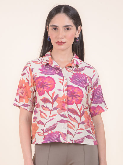 Women Onion Regular Fit Printed Half Sleeves Crop Top