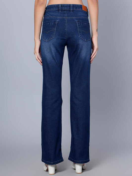 Cantabil Women Dark Blue Boot Cut Jeans (7153673994379)