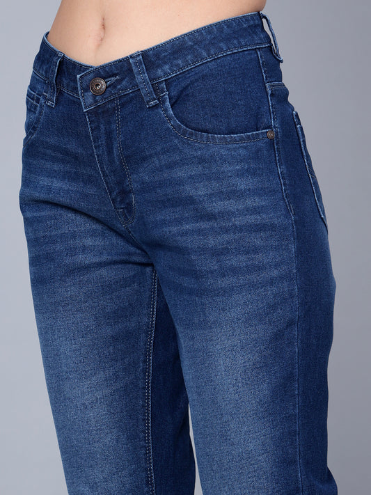 Cantabil Women Dark Blue Boot Cut Jeans (7153673994379)
