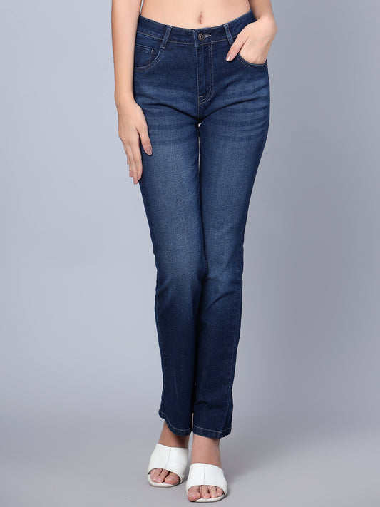 Cantabil Women Dark Blue Boot Cut Jeans (7153655120011)