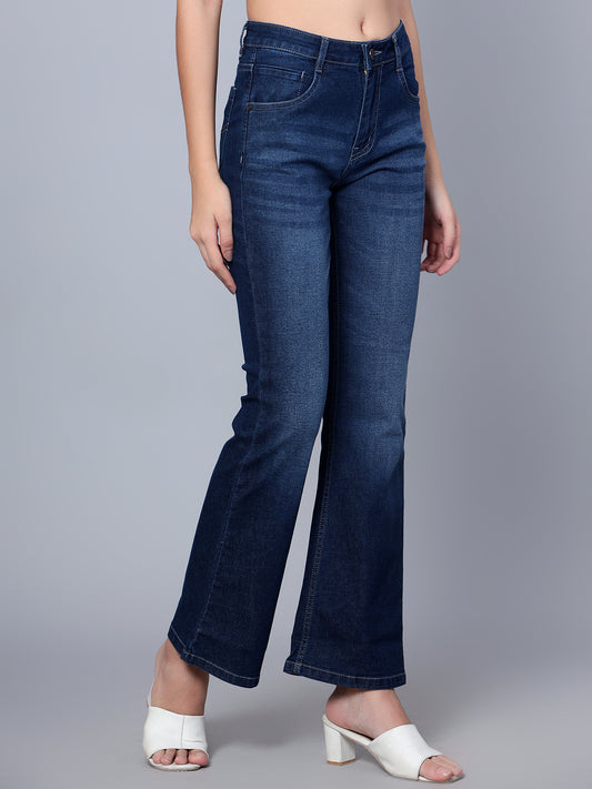 Cantabil Women Dark Blue Boot Cut Jeans (7153655120011)