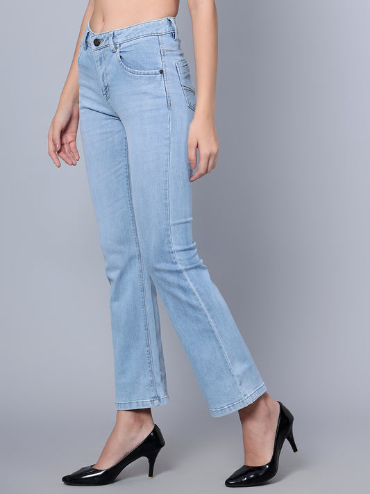 Cantabil Women Light Blue Boot Cut Jeans (7153664262283)
