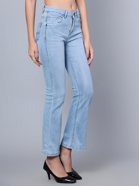 Cantabil Women Light Blue Boot Cut Jeans (7153664262283)