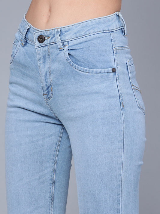 Cantabil Women Light Blue Boot Cut Jeans (7153664262283)