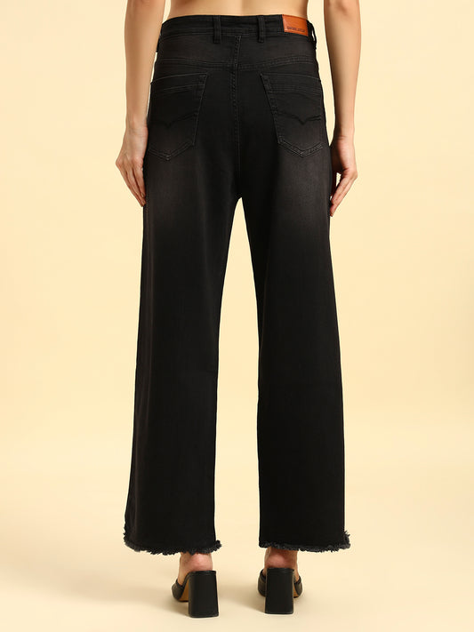 Denim Jeans for Women | Breathable & Soft with Color Fastness Slim Fit Cotton Fabric Solid Pattern Button Closure