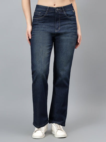 Women's Solid Blue Stretchable Jeans