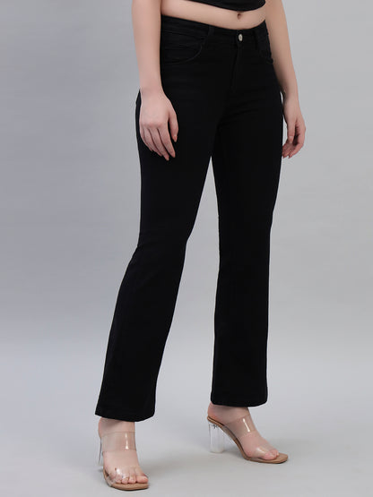 Women's Solid Denim Black Full Length Regualr Fit Casual Jeans