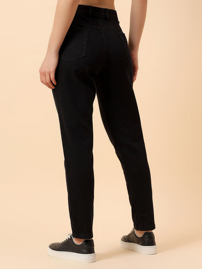 Denim Jeans for Women | Breathable & Soft with Color Fastness Slim Fit Cotton Fabric Solid Pattern Button Closure