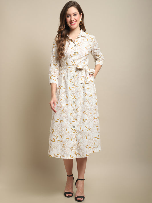 Cantabil Women Ivory White Dress (7121570103435)