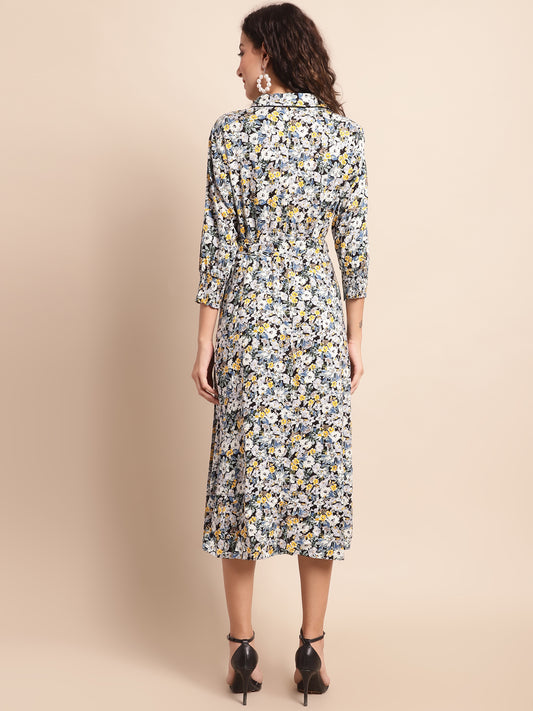 Cantabil Women Multicolored Printed Dress (7137906000011)