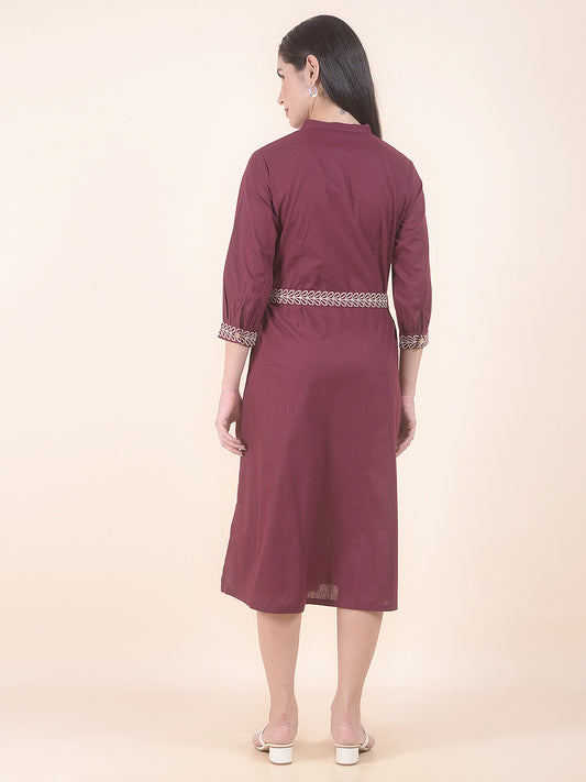 Dress for Women | Breathable & Soft with Color Fastness Regular Fit Cotton Fabric Solid Pattern