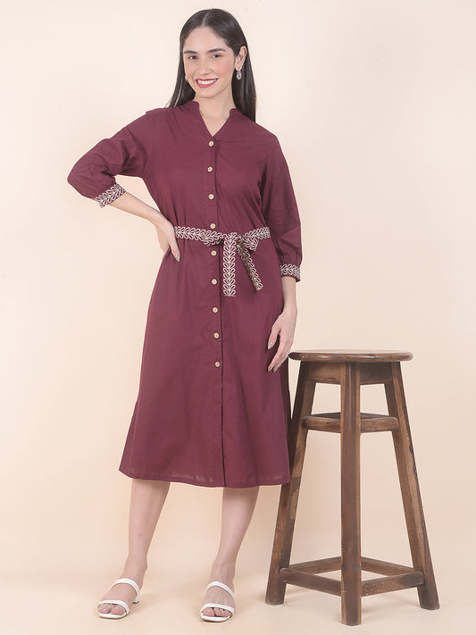 Dress for Women | Breathable & Soft with Color Fastness Regular Fit Cotton Fabric Solid Pattern