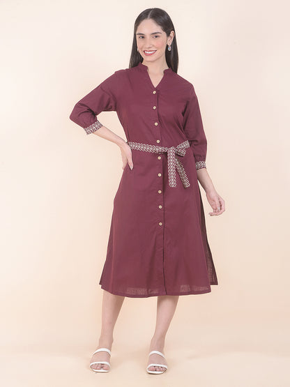 Dress for Women | Breathable & Soft with Color Fastness Regular Fit Cotton Fabric Solid Pattern