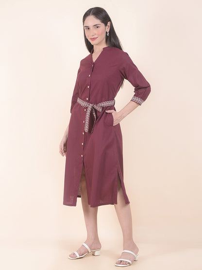 Dress for Women | Breathable & Soft with Color Fastness Regular Fit Cotton Fabric Solid Pattern