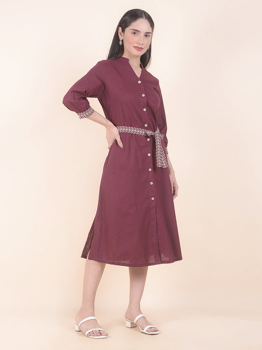Dress for Women | Breathable & Soft with Color Fastness Regular Fit Cotton Fabric Solid Pattern