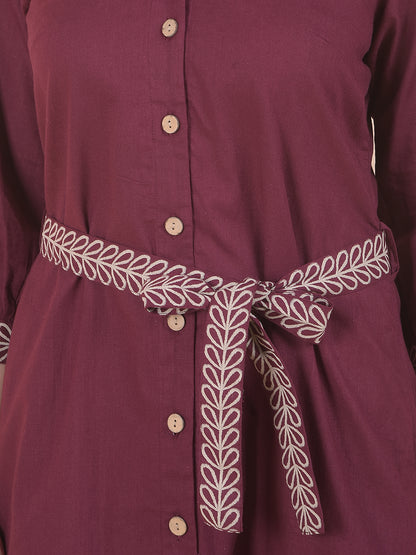 Dress for Women | Breathable & Soft with Color Fastness Regular Fit Cotton Fabric Solid Pattern