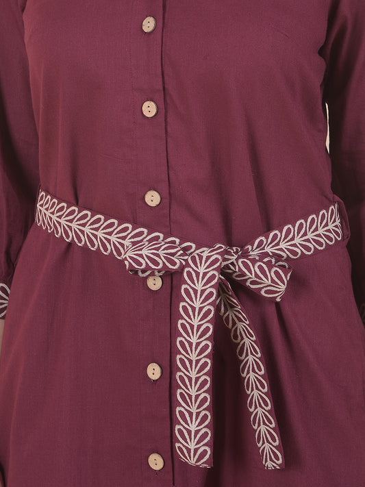 Dress for Women | Breathable & Soft with Color Fastness Regular Fit Cotton Fabric Solid Pattern