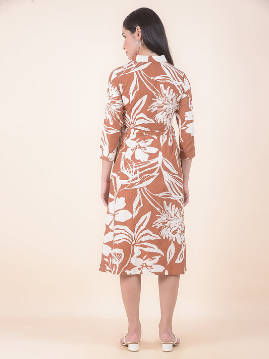 Dress for Women | Breathable & Soft with Color Fastness Regular Fit Cotton Fabric Floral Print Pattern