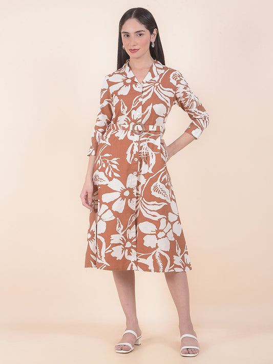 Dress for Women | Breathable & Soft with Color Fastness Regular Fit Cotton Fabric Floral Print Pattern