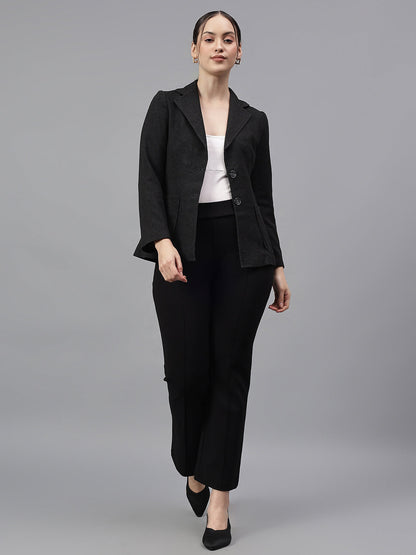 Women's Solid Black Regular Fit Casual Jegging