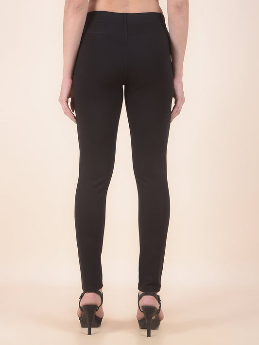 Jegging for Women | Breathable & Soft with Color Fastness Regular Fit Cotton Blend Fabric Solid Pattern Elasticated Closure