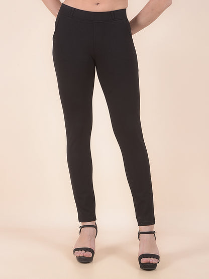 Jegging for Women | Breathable & Soft with Color Fastness Regular Fit Cotton Blend Fabric Solid Pattern Elasticated Closure