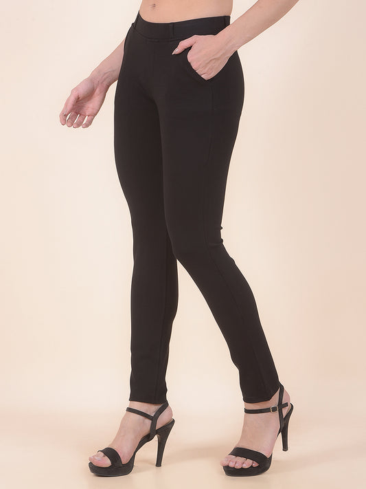 Jegging for Women | Breathable & Soft with Color Fastness Regular Fit Cotton Blend Fabric Solid Pattern Elasticated Closure