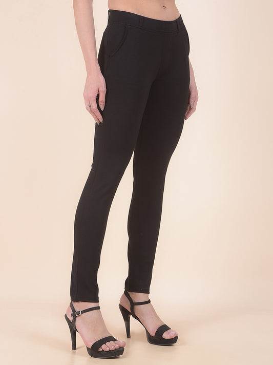 Jegging for Women | Breathable & Soft with Color Fastness Regular Fit Cotton Blend Fabric Solid Pattern Elasticated Closure