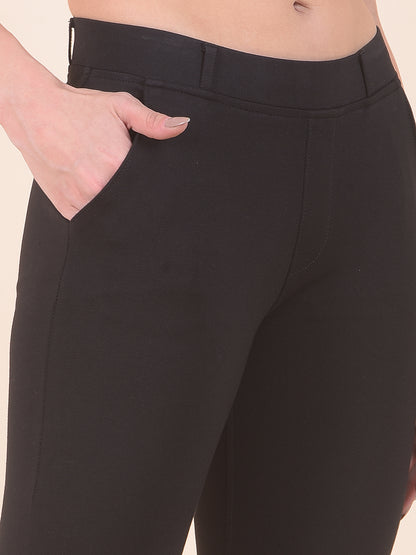 Jegging for Women | Breathable & Soft with Color Fastness Regular Fit Cotton Blend Fabric Solid Pattern Elasticated Closure