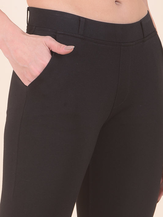 Jegging for Women | Breathable & Soft with Color Fastness Regular Fit Cotton Blend Fabric Solid Pattern Elasticated Closure