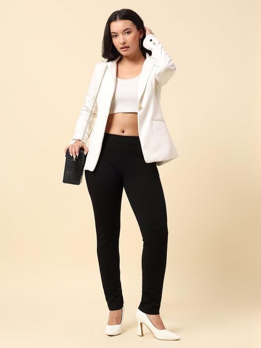 Jegging for Women | Breathable & Soft with Color Fastness Regular Fit Cotton Blend Fabric Solid Pattern Elasticated Closure