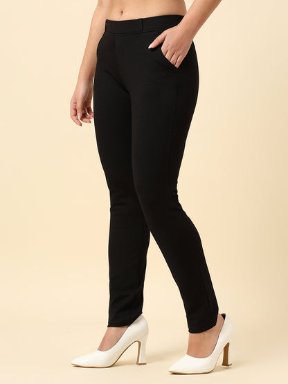 Jegging for Women | Breathable & Soft with Color Fastness Regular Fit Cotton Blend Fabric Solid Pattern Elasticated Closure