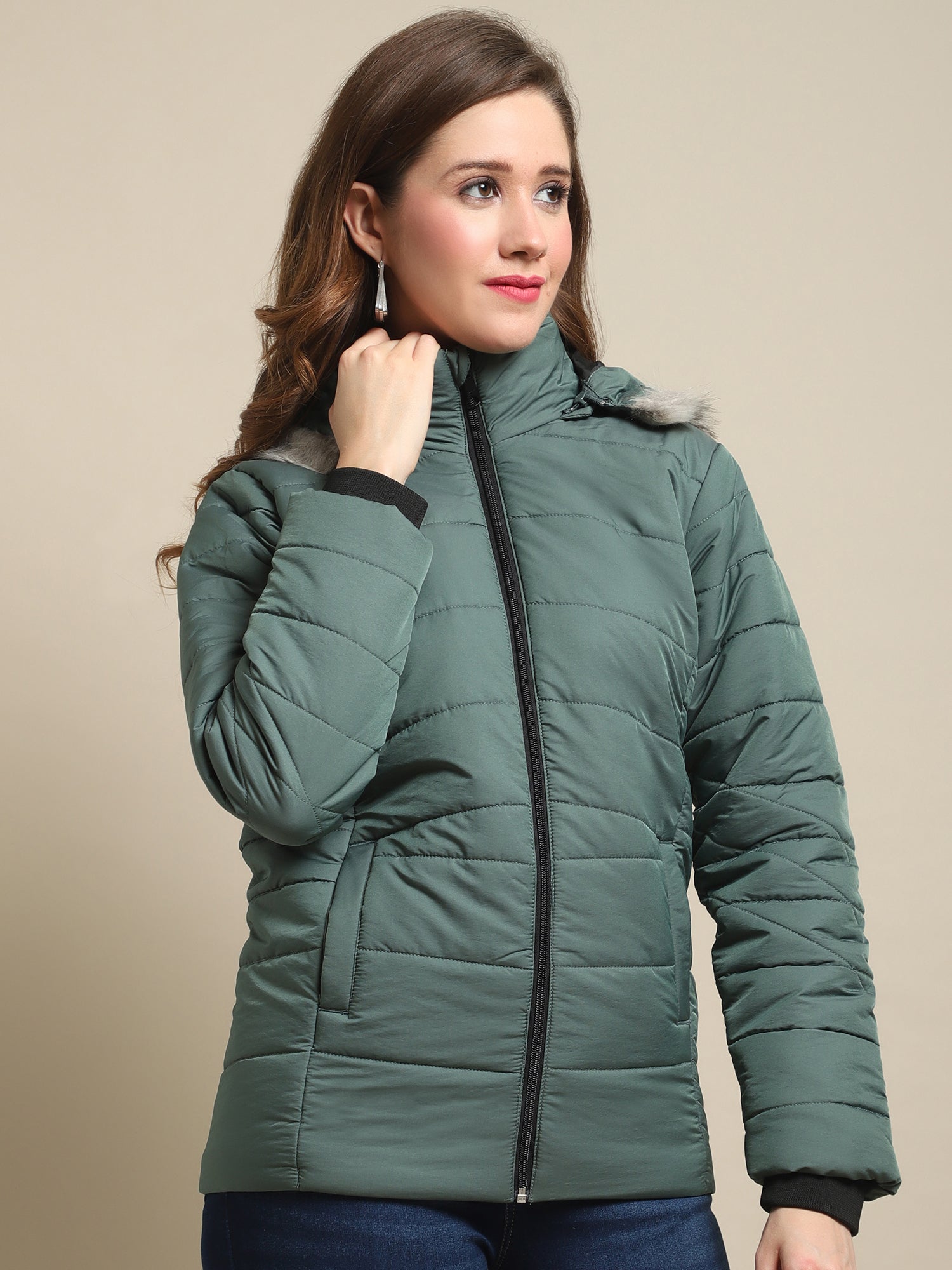 Cantabil Women Green Jacket (7121571709067)