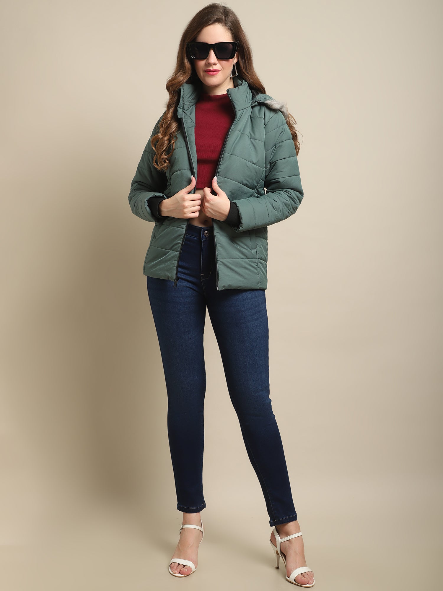 Cantabil Women Green Jacket (7121571709067)