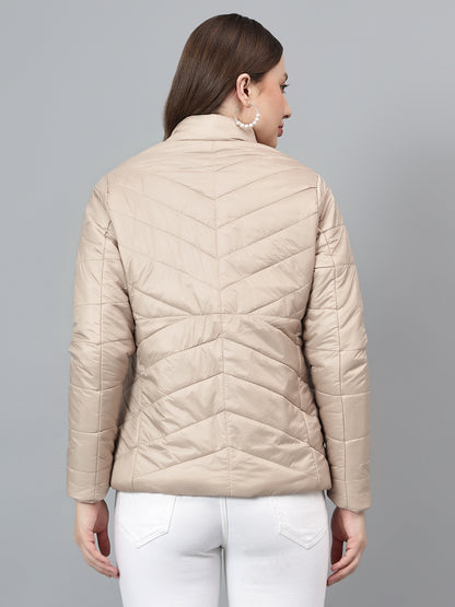 Women's Solid Light Brown Jacket