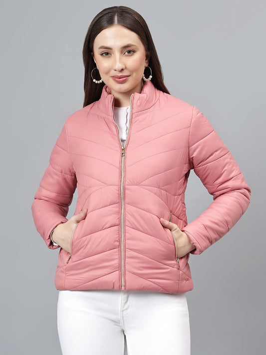 Women's Solid Pink Jacket