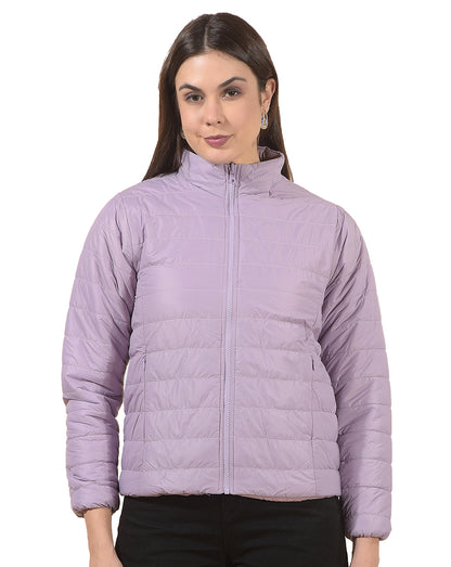 Reversible Jacket for Women | Premium Casual Jacket Regular Fit Mandarin Neck Nylon Fabric Solid Pattern
