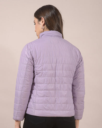 Reversible Jacket for Women | Premium Casual Jacket Regular Fit Mandarin Neck Nylon Fabric Solid Pattern