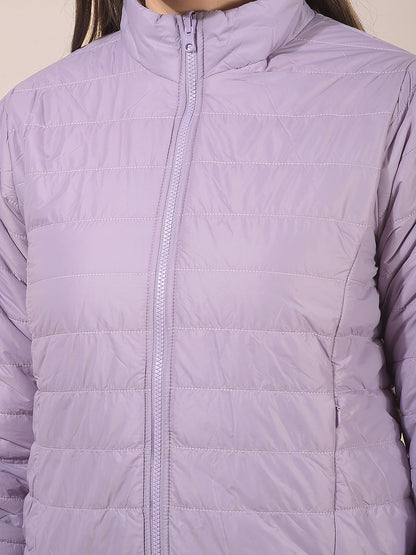 Reversible Jacket for Women | Premium Casual Jacket Regular Fit Mandarin Neck Nylon Fabric Solid Pattern
