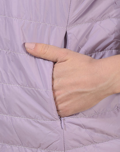 Reversible Jacket for Women | Premium Casual Jacket Regular Fit Mandarin Neck Nylon Fabric Solid Pattern