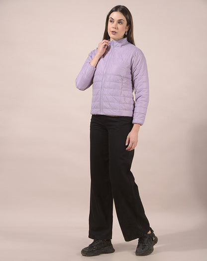 Reversible Jacket for Women | Premium Casual Jacket Regular Fit Mandarin Neck Nylon Fabric Solid Pattern