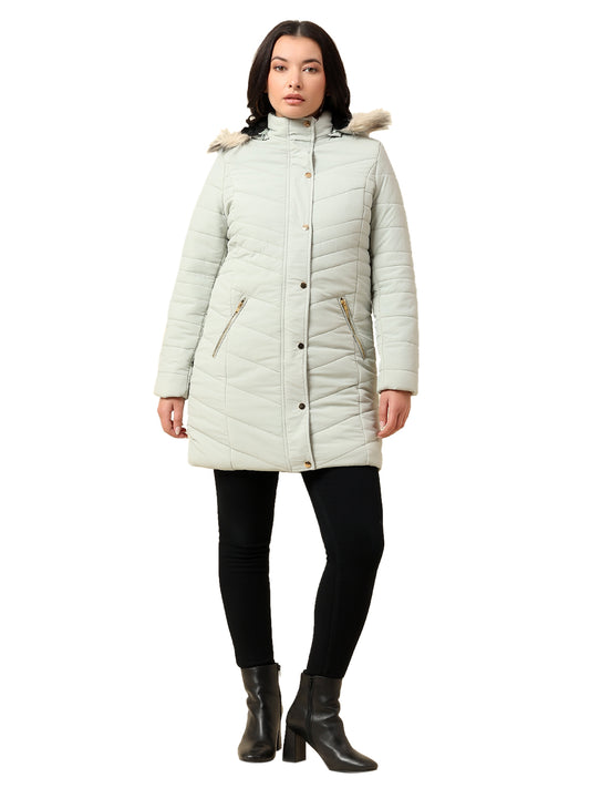 Jacket for Women | Premium Casual Jacket Regular Fit Hooded Nylon Fabric Solid Pattern