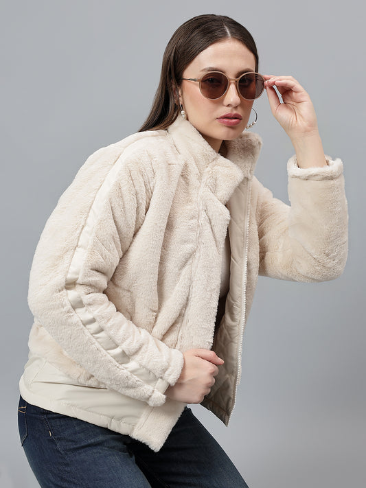 Women's Solid Ivory Jacket