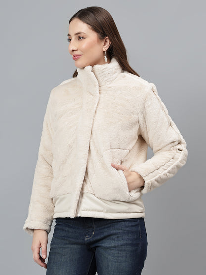 Women's Solid Ivory Jacket