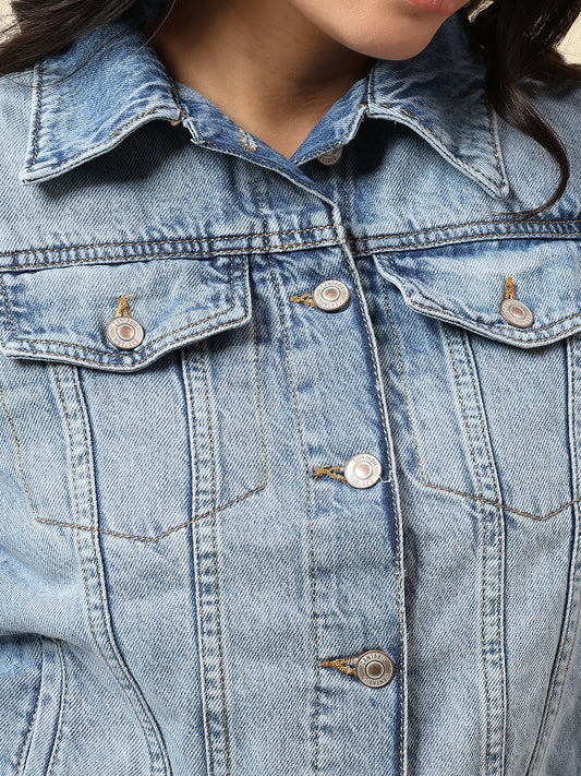 Jacket for Women | Premium Casual Jacket Regular Fit Spread Collar Cotton Fabric Solid Pattern