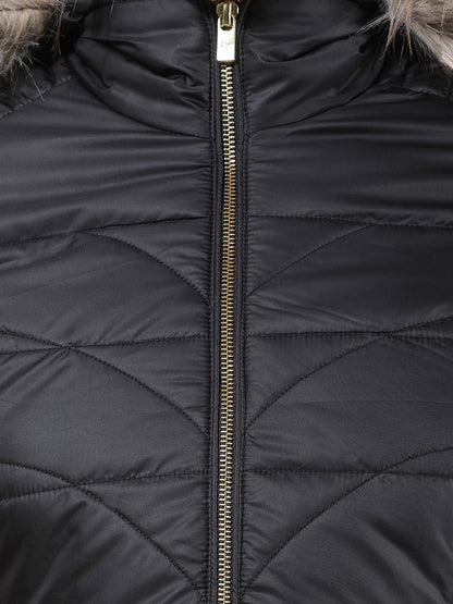 Jacket for Women | Premium Casual Jacket Regular Fit Hooded Poly Blend Fabric Solid Pattern