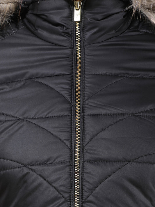 Jacket for Women | Premium Casual Jacket Regular Fit Hooded Poly Blend Fabric Solid Pattern